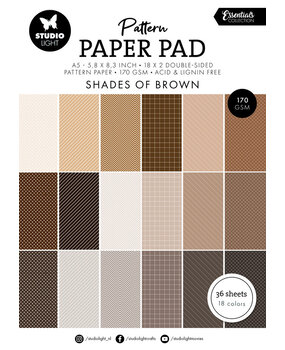 Studio Light Essentials Shades Of Brown A5 Pattern Paper Pad (SL-ES-PPP166) Studio Light Essentials Shades Of Brown A5 Pattern Paper Pad (SL-ES-PPP166)