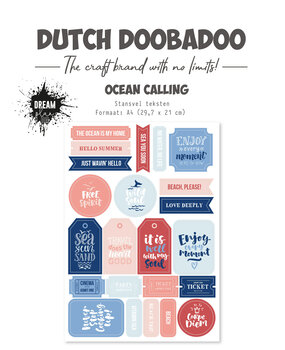 Dutch Doobadoo Ocean Calling A4 Die Cut Sheet Texts (474.007.030) Dutch Doobadoo Ocean Calling A4 Die Cut Sheet Texts (474.007.030)