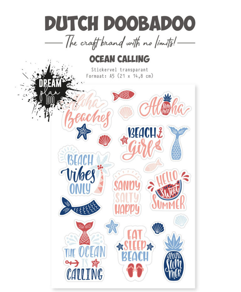 Dutch Doobadoo Dutch Sticker Art Ocean Calling A5 Transparent (491.201.002) Dutch Doobadoo Dutch Sticker Art Ocean Calling A5 Transparent (491.201.002)
