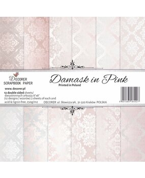 Decorer Damask in Pink 8x8 Inch Paper Pack (DECOR-B44-442) Decorer Damask in Pink 8x8 Inch Paper Pack (DECOR-B44-442)