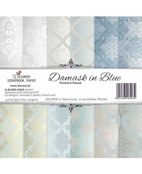Decorer Damask in Blue 8x8 Inch Paper Pack (DECOR-B44-443) Decorer Damask in Blue 8x8 Inch Paper Pack (DECOR-B44-443)