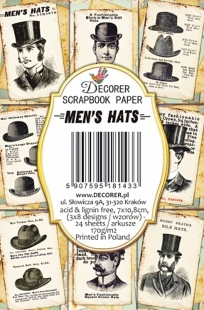 Decorer Men’s Hats Paper Pack (7x10,8cm) (DECOR-M143)