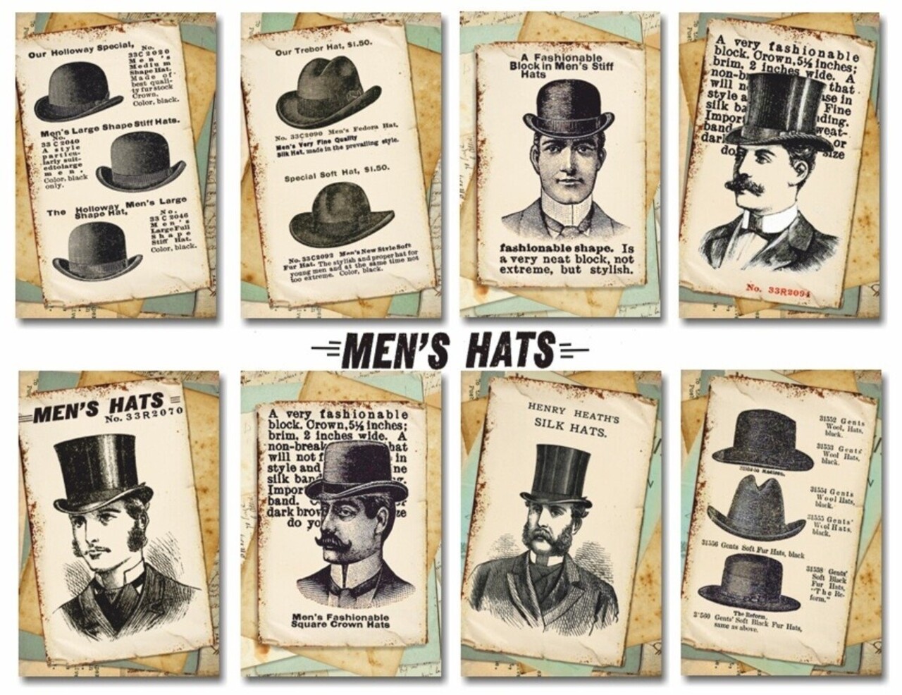 Decorer Men’s Hats Paper Pack (7x10,8cm) (DECOR-M143)