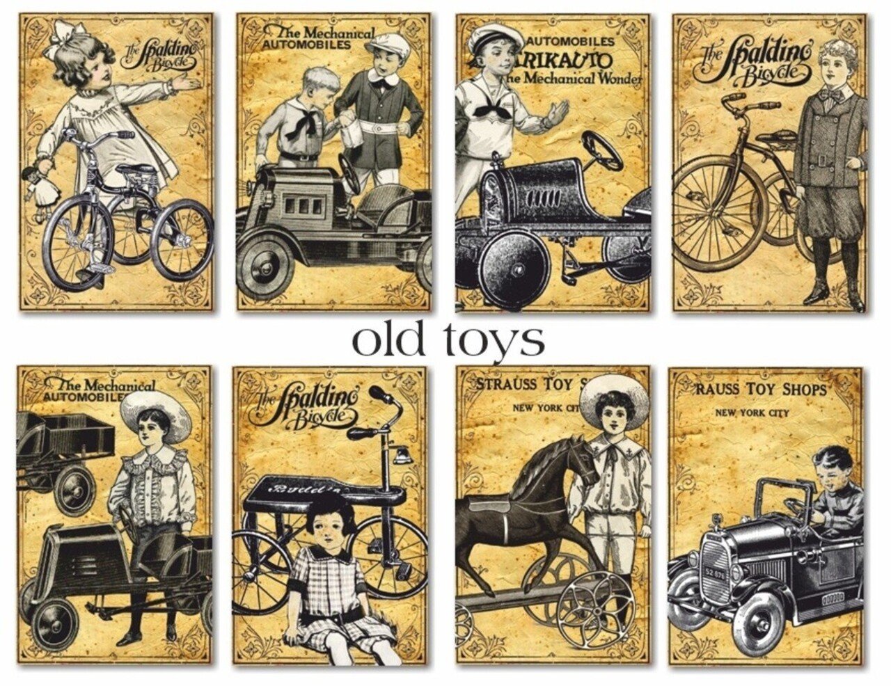 Decorer Old Toys Paper Pack (7x10,8cm) (DECOR-M147) Decorer Old Toys Paper Pack (7x10,8cm) (DECOR-M147)