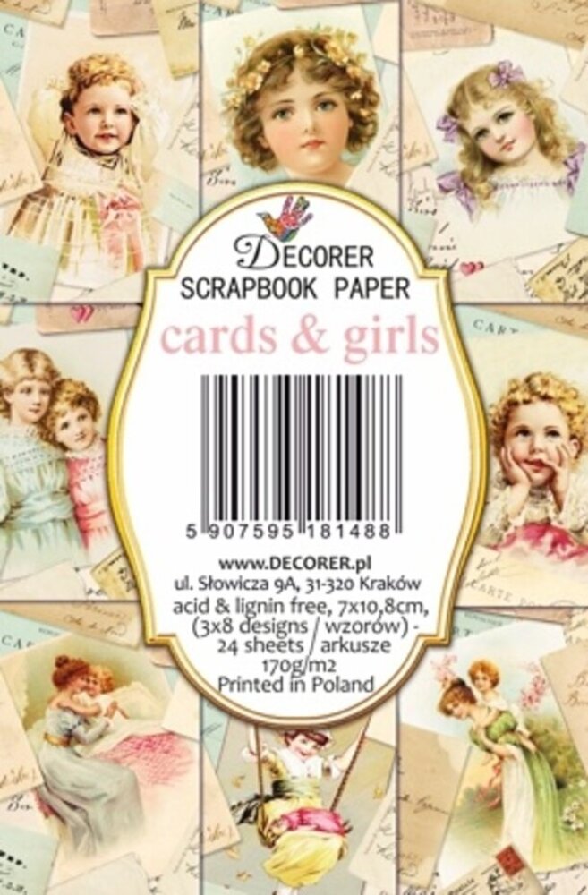 Decorer Cards & Girls Paper Pack (7x10,8cm) (DECOR-M148) Decorer Cards & Girls Paper Pack (7x10,8cm) (DECOR-M148)