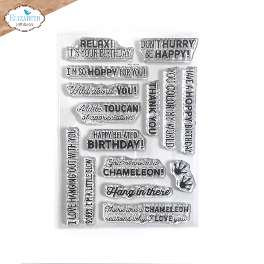 Elizabeth Craft Designs Jungle Party Clear Stamp Jungle Sentiments (CS349)