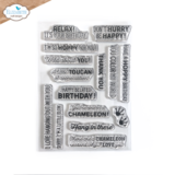 Elizabeth Craft Designs Jungle Party Clear Stamp Jungle Sentiments (CS349)