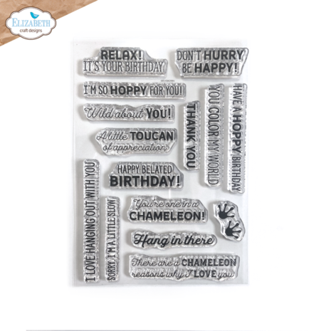Elizabeth Craft Designs Jungle Party Clear Stamp Jungle Sentiments (CS349)
