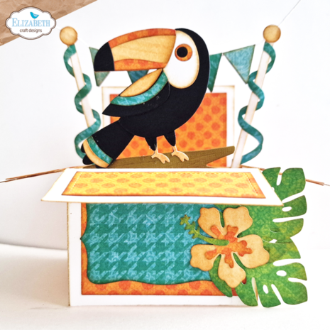 Elizabeth Craft Designs Jungle Party Dies Box Folding Card (2132) Elizabeth Craft Designs Jungle Party Dies Box Folding Card (2132)