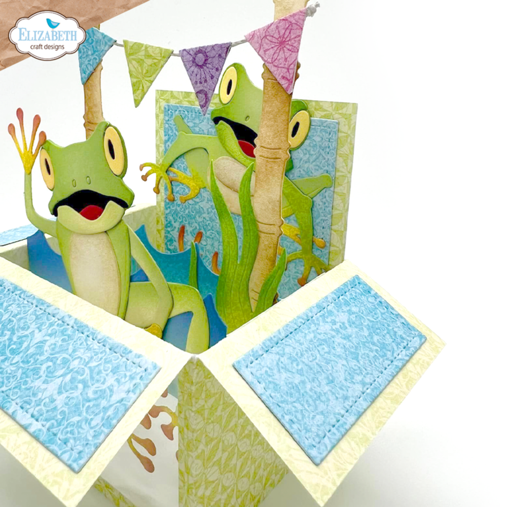 Elizabeth Craft Designs Jungle Party Dies Box Folding Card (2132) Elizabeth Craft Designs Jungle Party Dies Box Folding Card (2132)