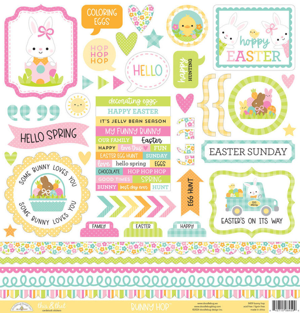 Doodlebug Design Inc. Bunny Hop This & That Stickers (8459) Doodlebug Design Inc. Bunny Hop This & That Stickers (8459)