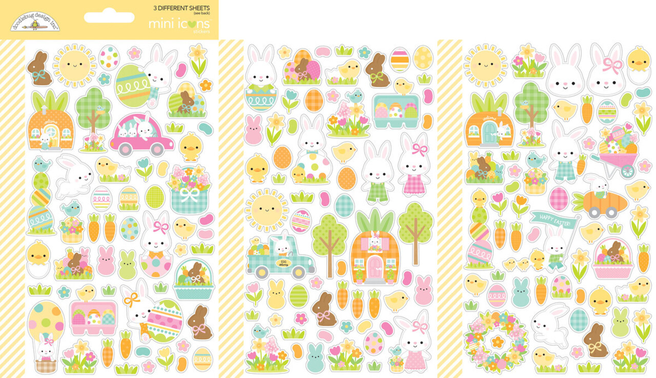 Doodlebug Design Inc. Bunny Hop Mini Icons Stickers (8451)