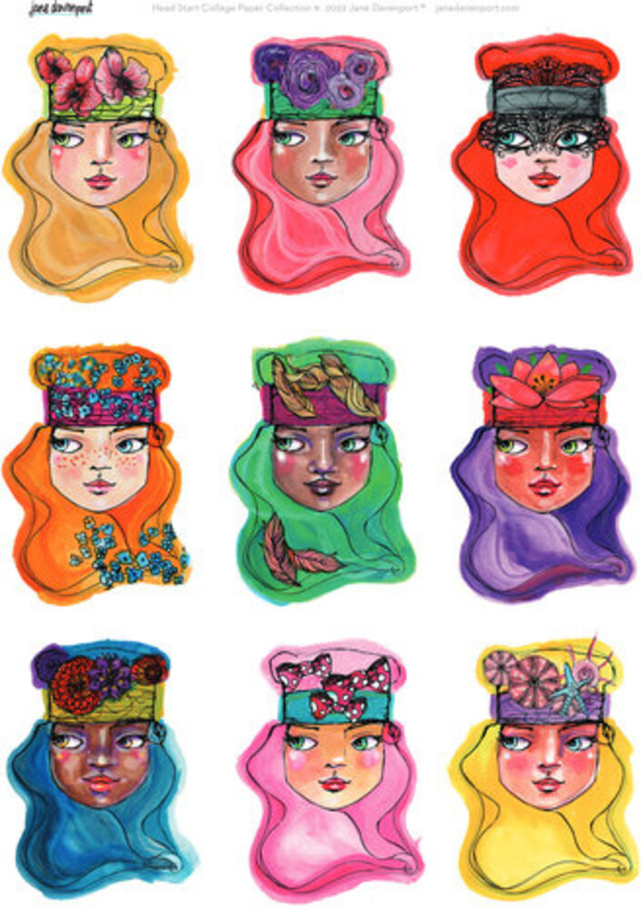 Jane Davenport Collage Sheets A4 Bright Girls (CEJDCOL001) Jane Davenport Collage Sheets A4 Bright Girls (CEJDCOL001)