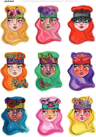 Jane Davenport Collage Sheets A4 Bright Girls (CEJDCOL001) Jane Davenport Collage Sheets A4 Bright Girls (CEJDCOL001)