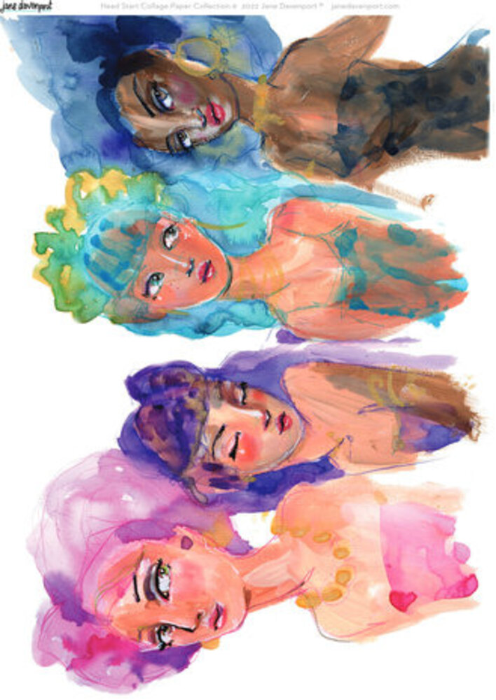 Jane Davenport Collage Sheets A4 Fresh Faced (CEJDCOL003) Jane Davenport Collage Sheets A4 Fresh Faced (CEJDCOL003)