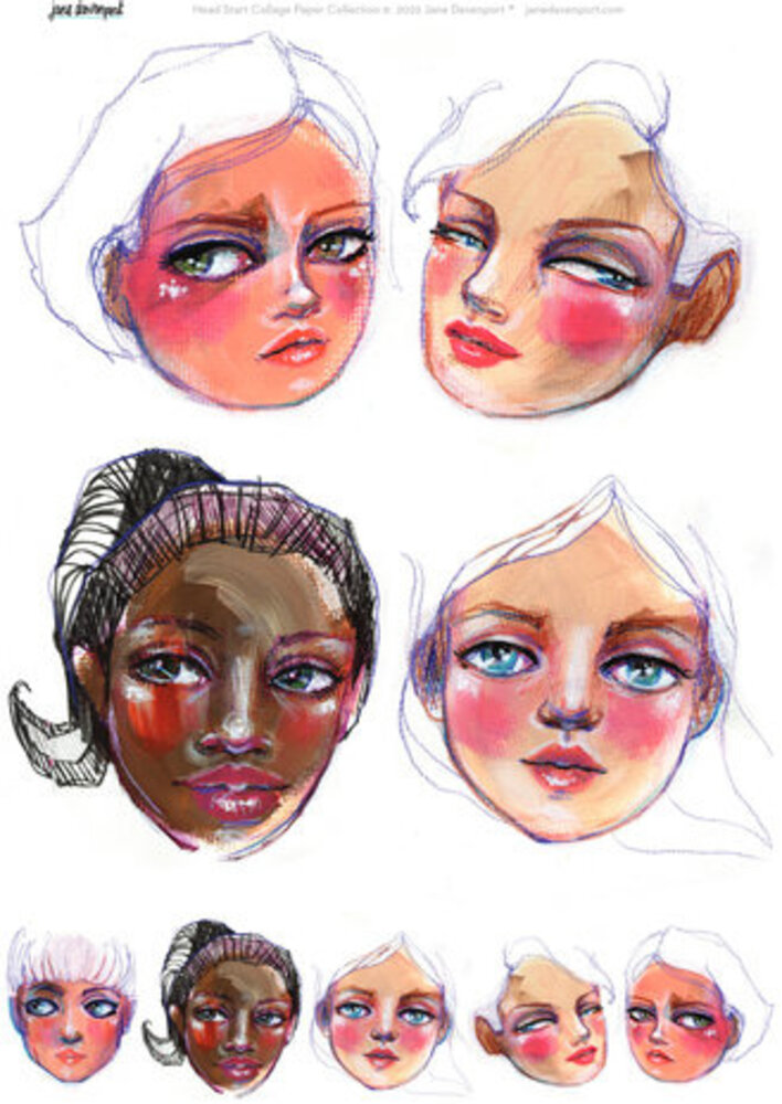 Jane Davenport Collage Sheets A4 Fresh Faced (CEJDCOL003) Jane Davenport Collage Sheets A4 Fresh Faced (CEJDCOL003)