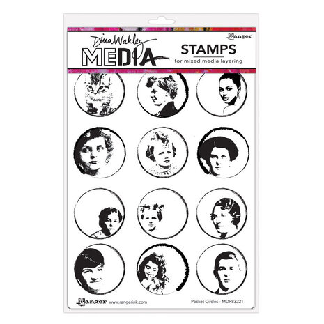 Dina Wakley MEdia Pocket Circles Cling Stamps (MDR83221)