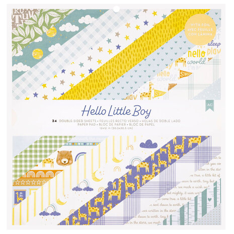American Crafts Hello Little Boy 12x12 Inch Paper Pad (34030012)