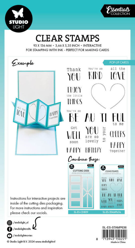 Studio Light Essentials Clear Stamps Pop-Up Cards (SL-ES-STAMP636) Studio Light Essentials Clear Stamps Pop-Up Cards (SL-ES-STAMP636)