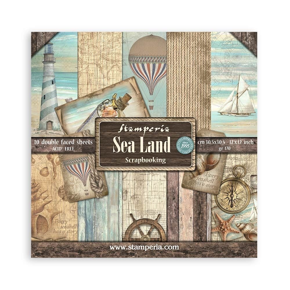 Stamperia Sea Land 12x12 Inch Paper Pack (SBBL37) Stamperia Sea Land 12x12 Inch Paper Pack (SBBL37)