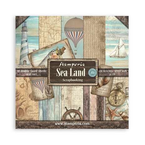 Stamperia Sea Land 12x12 Inch Paper Pack (SBBL37) Stamperia Sea Land 12x12 Inch Paper Pack (SBBL37)
