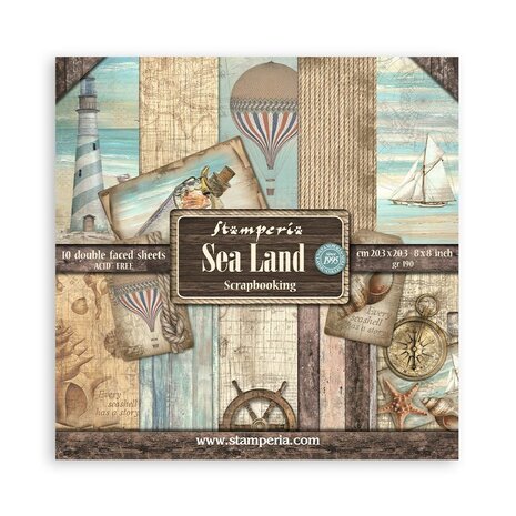 Stamperia Sea Land 8x8 Inch Paper Pack (SBBS101) Stamperia Sea Land 8x8 Inch Paper Pack (SBBS101)