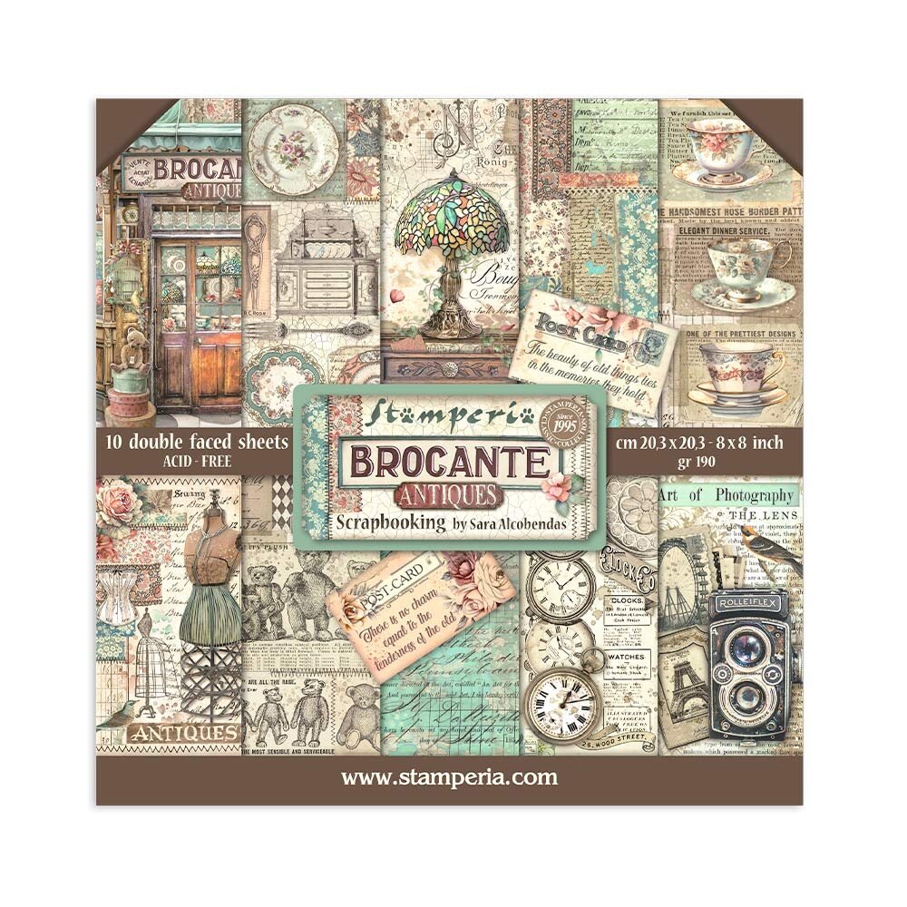 Stamperia Brocante Antiques 8x8 Inch Paper Pack (SBBS100) Stamperia Brocante Antiques 8x8 Inch Paper Pack (SBBS100)