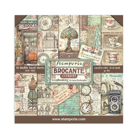 Stamperia Brocante Antiques 8x8 Inch Paper Pack (SBBS100) Stamperia Brocante Antiques 8x8 Inch Paper Pack (SBBS100)