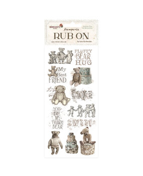 Stamperia Brocante Antiques Rub-On 4x8,5 Inch Teddy Bears (DFLRB76)