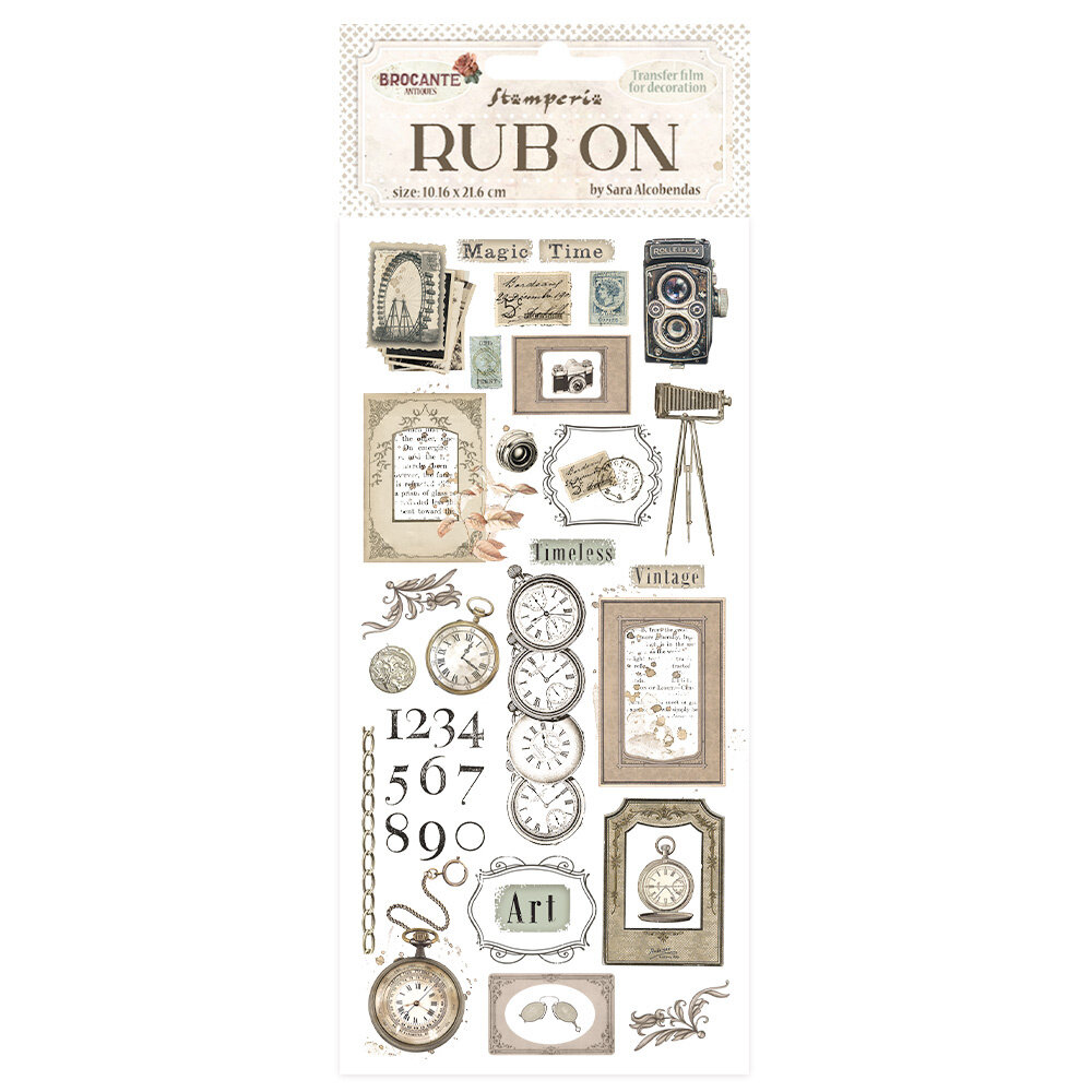Stamperia Brocante Antiques Rub-On 4x8,5 Inch Clocks (DFLRB78) Stamperia Brocante Antiques Rub-On 4x8,5 Inch Clocks (DFLRB78)