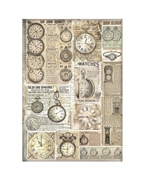 Stamperia Brocante Antiques A4 Rice Paper Clocks (DFSA4855)