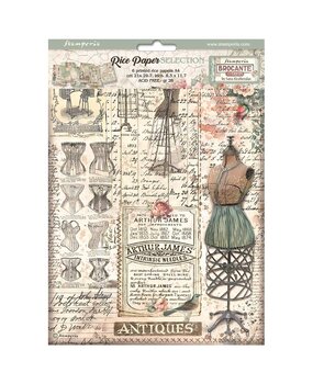 Stamperia Brocante Antiques Rice Paper Selection A4 (DFSA4XBR) Stamperia Brocante Antiques Rice Paper Selection A4 (DFSA4XBR)
