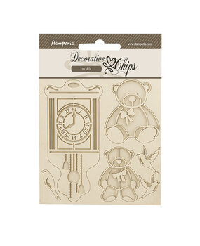 Stamperia Brocante Antiques Decorative Chips Teddy Bear (SCB209)*