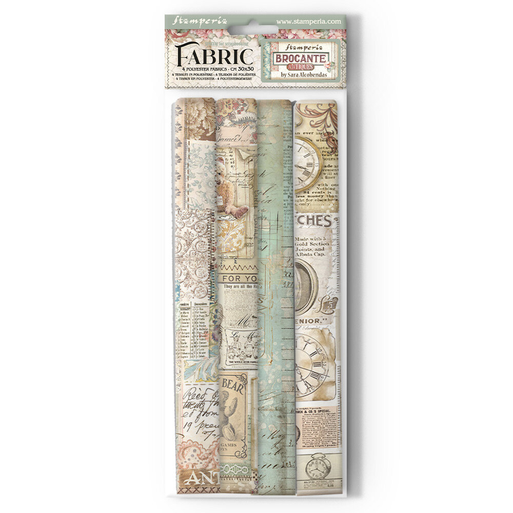 Stamperia Brocante Antiques 12x12 Inch Fabric Sheets (SBPLT24) Stamperia Brocante Antiques 12x12 Inch Fabric Sheets (SBPLT24)