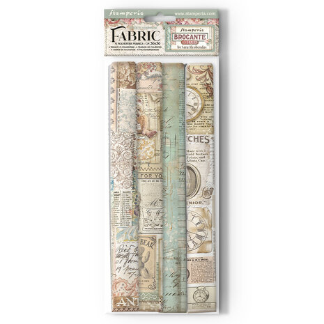 Stamperia Brocante Antiques 12x12 Inch Fabric Sheets (SBPLT24) Stamperia Brocante Antiques 12x12 Inch Fabric Sheets (SBPLT24)