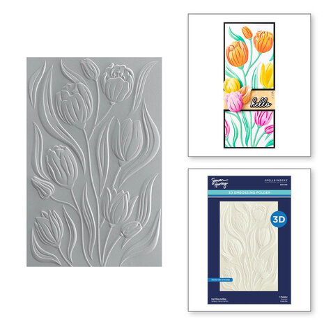 Spellbinders Tulip Garden Twirling Tulips 3D Embossing Folder (E3D-081) Spellbinders Tulip Garden Twirling Tulips 3D Embossing Folder (E3D-081)