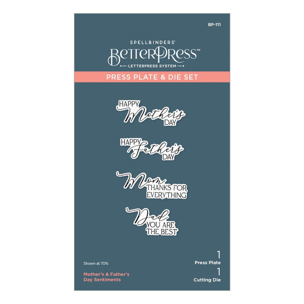 Spellbinders Mirrored Arch Mother's & Father's Day Sentiments Press Plate (BP-111)