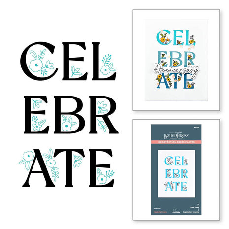 Spellbinders Let's Celebrate Celebrate Flowers Registration Press Plate (BPR-003)