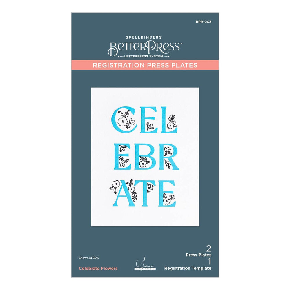 Spellbinders Let's Celebrate Celebrate Flowers Registration Press Plate (BPR-003)