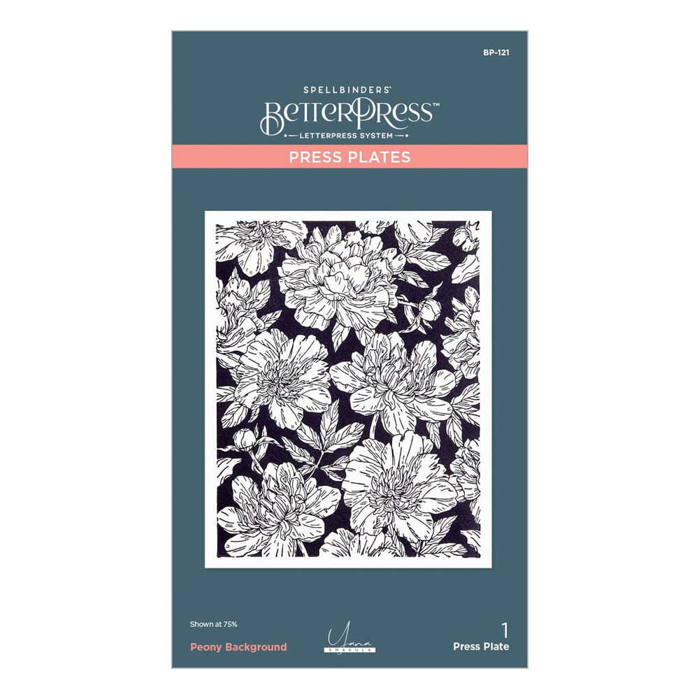Spellbinders Let's Celebrate Peony Background Press Plate (BP-121) Spellbinders Let's Celebrate Peony Background Press Plate (BP-121)