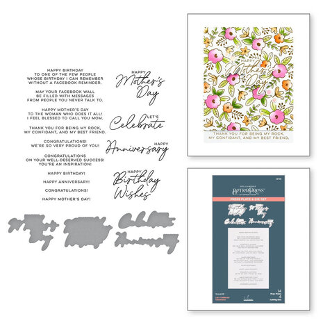 Spellbinders Let's Celebrate Sentiments Press Plate & Die Set (BP-123) Spellbinders Let's Celebrate Sentiments Press Plate & Die Set (BP-123)