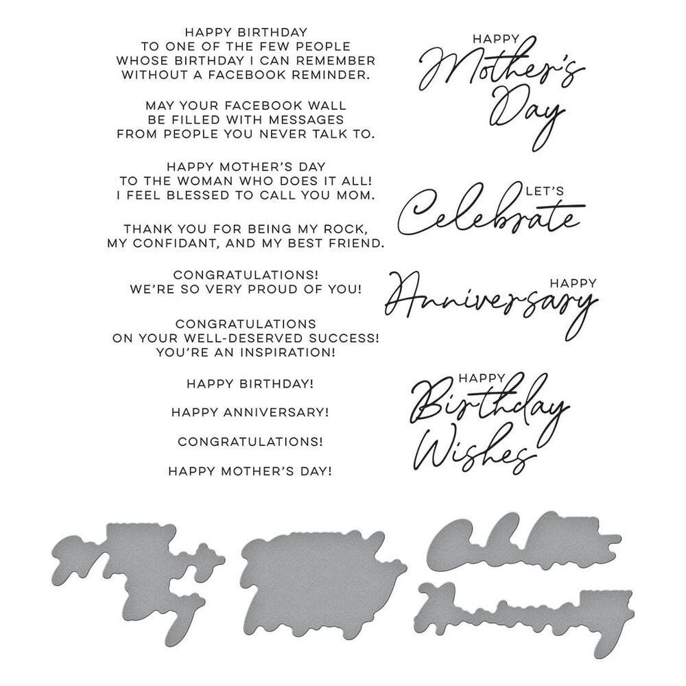 Spellbinders Let's Celebrate Sentiments Press Plate & Die Set (BP-123) Spellbinders Let's Celebrate Sentiments Press Plate & Die Set (BP-123)