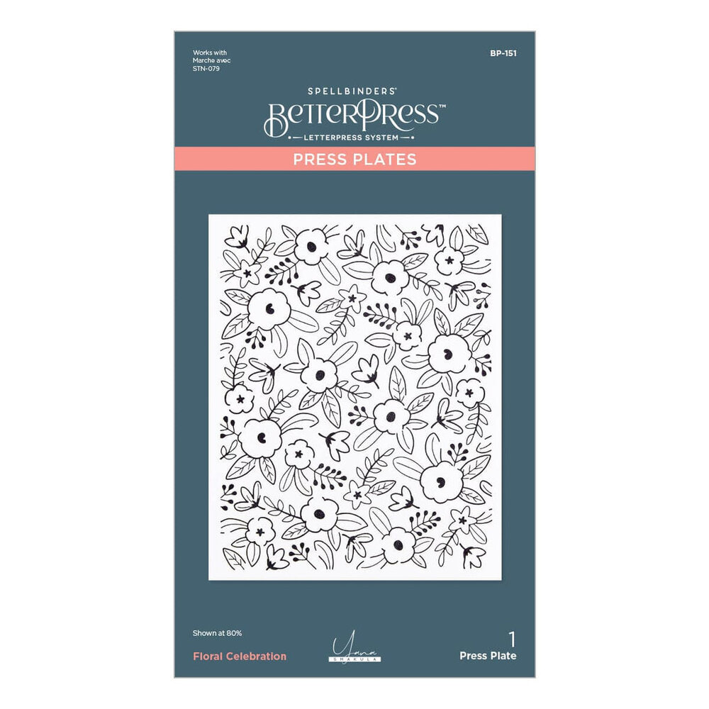 Spellbinders Let's Celebrate Floral Celebration Press Plate (BP-151) Spellbinders Let's Celebrate Floral Celebration Press Plate (BP-151)