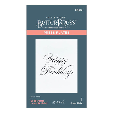 Spellbinders Copperplate Everyday Sentiments Happy Birthday Press Plate (BP-098)