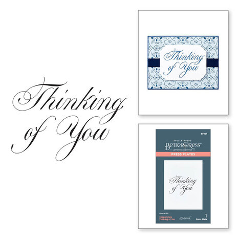 Spellbinders Copperplate Everyday Sentiments Thinking of You Press Plate (BP-101)