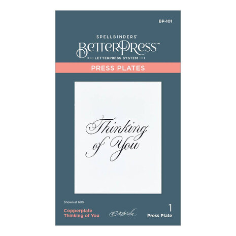 Spellbinders Copperplate Everyday Sentiments Thinking of You Press Plate (BP-101)