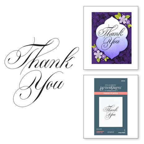 Spellbinders Copperplate Everyday Sentiments Thank You Press Plate (BP-103)