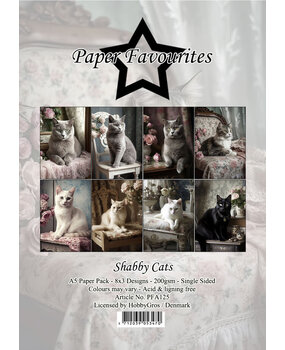 Paper Favourites Shabby Cats A5 Paper Pack (PFA125)