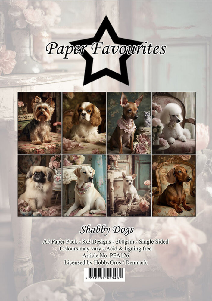 Paper Favourites Shabby Dogs A5 Paper Pack (PFA126)