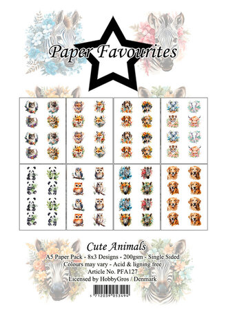 Paper Favourites Cute Animals A5 Paper Pack (PFA127)